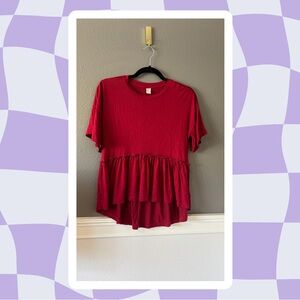 Women's Red Peplum Top